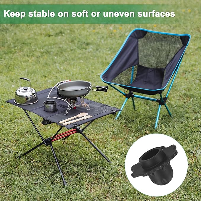 12-Pack Camping Chair Foot 0.71/ 18mm Tubing Dia Detachable Camping Chair Leg Covers Anti-Slip Stool Feet Replacement for Hiking/Fishing/Camping Black