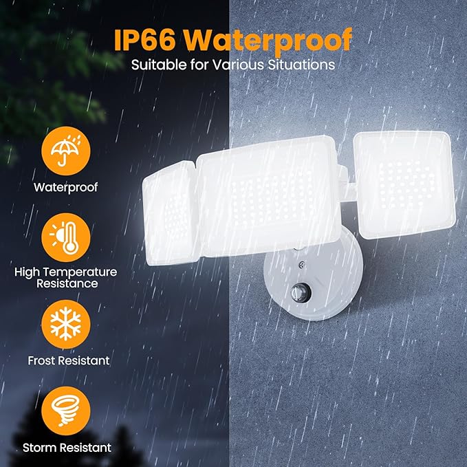 Onforu Dusk to Dawn Flood Lights Outdoor130W Outdoor Lighting6500K 13000LM White Super Bright LightsIP65 Waterproof Hardwired LED Security Lights for GarageYardOutside
