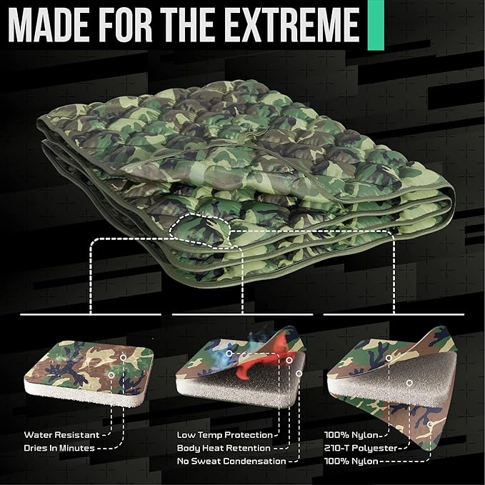 Woobie Blanket Poncho Liner Army &amp Military Blanket | Insulated Thermal Camping Blanket | USGI Waterproof Army Gear &amp Military Gear