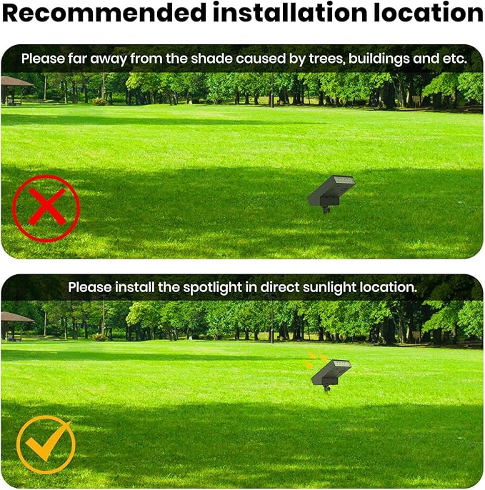 Solar Pathway Lights Outdoor Dimmable Solar Spot Light IP65 Waterproof 500LM 3000K Solars Outdoor Lighting for Walkway Landscape Lawn Yard