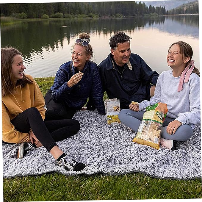 Camping Blanket 55x79 Waterproof Stadium Blanket with Storage Bag Washable Windproof Warm Foldable Down Camping for Sporting Events Picnic Travel