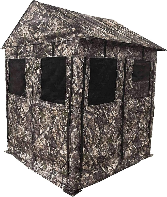 Hunting Blind for Deer Hunting – Heavy-Duty Steel Frame 8 Shoot-Through Windows Durable 300D Oxford Fabric Full Visibility Ground Blind for Bow and Gun Hunters