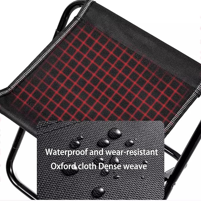 Portable Folding Stool Lightweight Aluminum Alloy Frame with Oxford Cloth Seat Compact Travel Camping Stool with Storage Bag for Outdoor Hiking Fishing Picnic Black