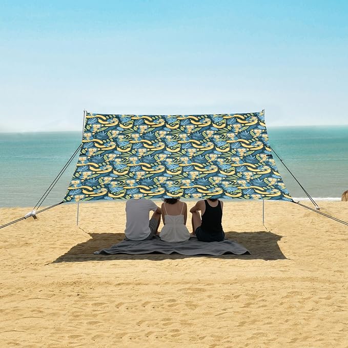 Camping Sun Shelters Cartoon Monkeys and Bananas Beach Canopy 126 * 110.2in