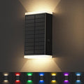 Solar Wall Light Outdoor  RGB &amp Warm White 8 Modes Dusk to Dawn Lighting Wall Sconce IP67 Waterproof Up and Down Solar Lights Outdoor Front Door Light for House Garage Porch DoorwayFence (1PA