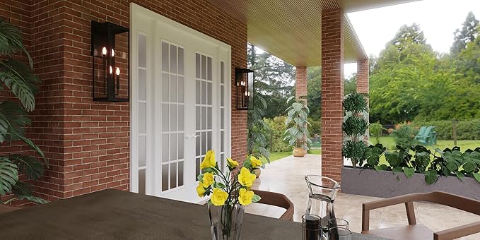 Quoizel Westover 30 Outdoor Wall Sconce 4-Light Earth Black with Clear Beveled Glass E26 Base Modern Industrial Design