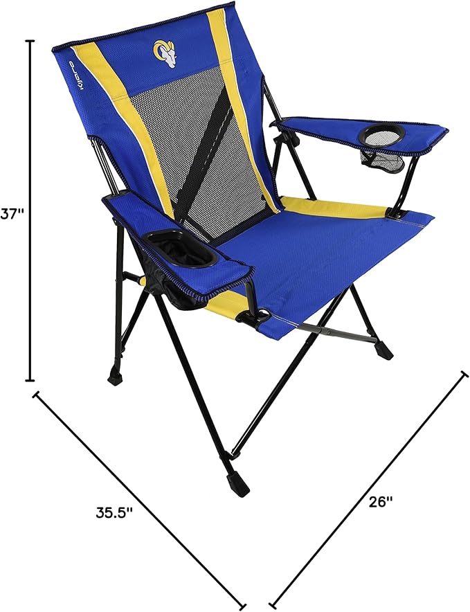 Kijaro Sports Fan Folding Chair 26 L x 35.5 W x 37 H Los Angeles Rams