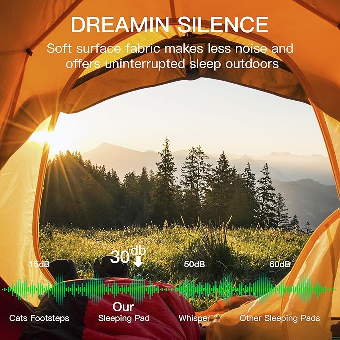 4 Ultra-Thick Single Self-Inflating Sleeping Pad with 3-in-1 Rechargeable Pump Air Adjustable Foam Camping Mattress Fast Inflate &amp Deflate 9.5R Heavy-Duty Camping Mat for Car Van Rooftop Tent