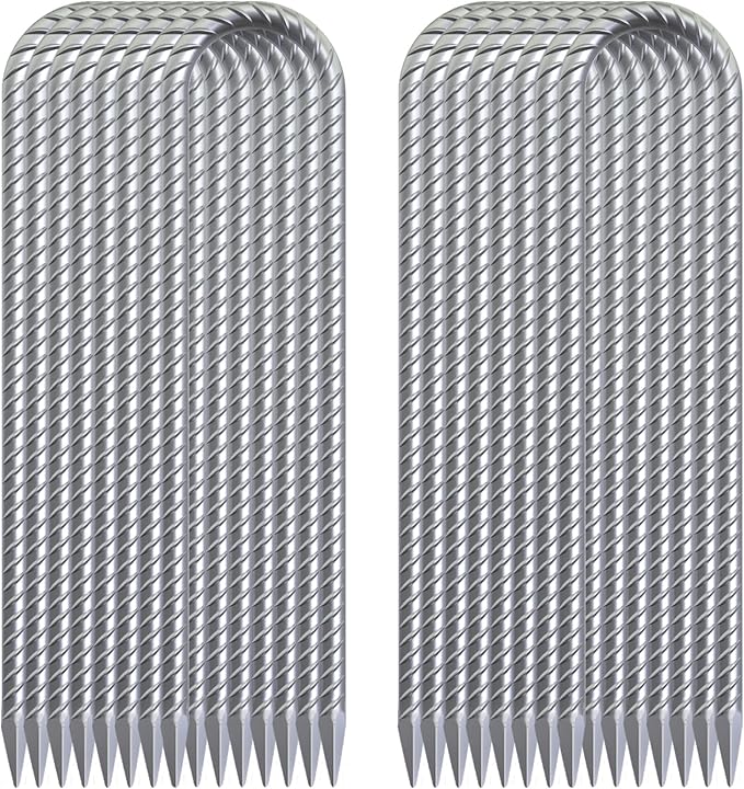 Trampoline Wind Stakes 16 Inch 3/8 Diameter Heavy Duty U Shaped Rebar Tent Fence Stakes for Ground Galvanized Trampoline Tie Down Anchor Kit 16 Pack