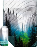 Rumpl Original Puffy Blanket - Warm Water-Resistant Camping Blanket with 100% Recycled Synthetic Insulation 52x75 Original Puffy V2 Olympic Fog
