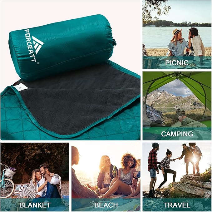 Forceatt Camping Blanket 79 X 57 Large Outdoor Blanket Sandproof Waterproof for Outdoor Festivals Beaches Picnics StadiumCamping Parks Hiking Travel Family Suitable for 4 Seasons.