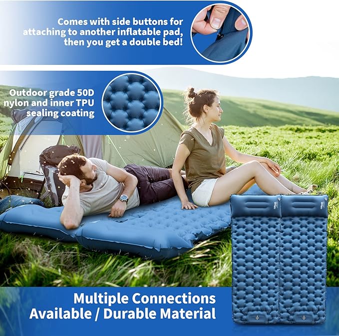 HiiPeak Sleeping Pad for Camping- Ultralight Inflatable Sleeping Mat with Built-in Foot Pump &amp Pillow Upgraded Compact Camping Air Mattress for Tent Backpacking Hiking