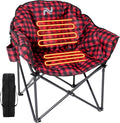 Slsy Heated Camping Chair Oversized Outdoor Portable Heated Folding Chair Heavy Duty 500 lbs Support Padded Seat for Outdoor Sports Camping Patio and Picnics