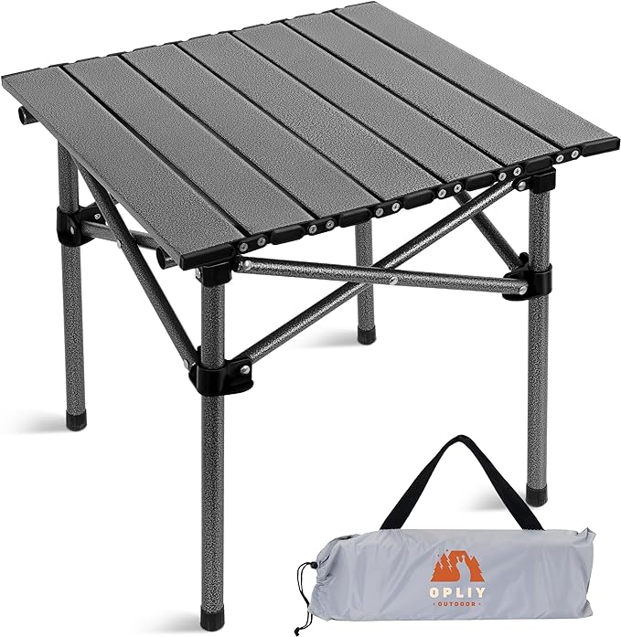 Opliy Folding Camping TablePortable Table for 1-2 Persons -Collapsible Table Lightweight with Carry Bag for Camping Hiking Picnics BBQs Beach Trips &amp Tailgating(16.5 inch).