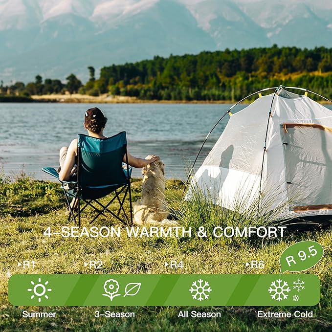 4 Ultra-Thick Single Self-Inflating Sleeping Pad with 3-in-1 Rechargeable Pump Air Adjustable Foam Camping Mattress Fast Inflate &amp Deflate 9.5R Heavy-Duty Camping Mat for Car Van Rooftop Tent