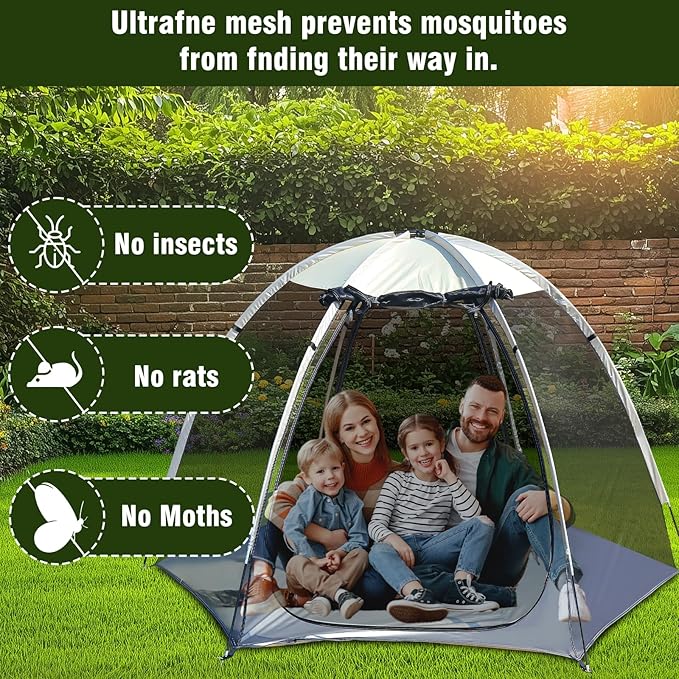 Screen House Tent Portable Canopy with Floor Mosquito Net Outdoor Room Perfect for Patio Backyard Gazebo Picnic Mesh.
