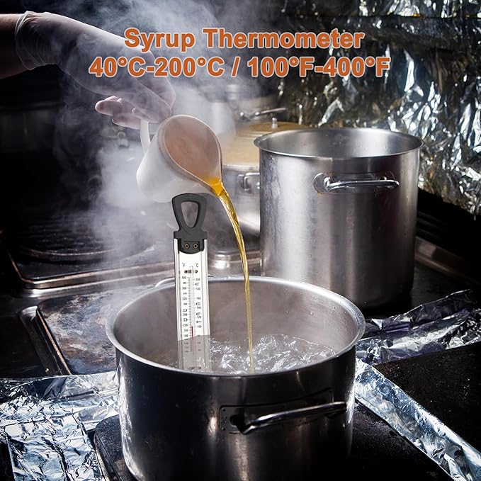 Maple Syrup Tree Tapping Kit with 8L Bags &amp Maple Syrup Cone Filter Holder Stand with Thermometer