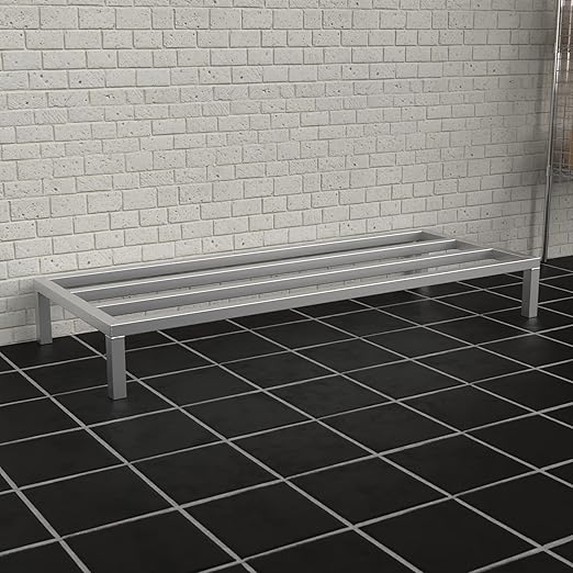 60'' x 24'' x 8'' Aluminum Welded NSF Certified Dunnage Rack - 1850 lb. Capacity for Restaurant Storage Warehouse Garage