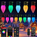 Brightown C9 LED Christmas Lights Outdoor 150 LED RGB Smart Christmas Tree Lights with Music Sync APP Controlled Waterproof Connectable C9 String Light for Indoor House Party Patio Garden Decor