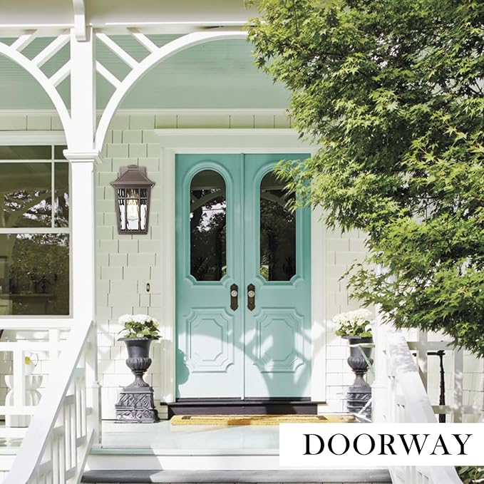 Darkaway Outdoor Sconce Lights Wall Light Fixtures Exterior Porch Light Outdoor Sconce Anti-Rust Waterproof Aluminum Outside Light with Water Ripple Glass for Patio Yard Doorway Garage