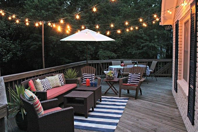 String Lights LED G40 Globe Waterproof String Light with 25 Bulbs-UL Listd for Indoor/Outdoor Commercial Decor Use Weatherproof Light Tents Market CafePorch Backyard Bistro Party