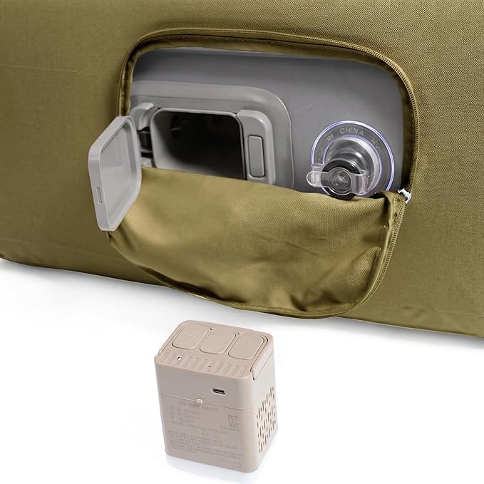COODY Air Sofa Inflatable Couch for Home &amp Outdoor Blow Up Camping Sofa Built-in Pump Portable Folding Couch Glamping Inflatable Double Chair Movie Loveseat - 61x32x32 (Khaki)