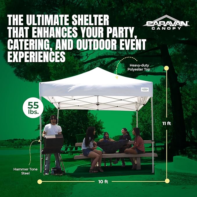 Caravan Canopy TitanShade 10 x 10 Steel Portable Instant Canopy White (2 Pack)