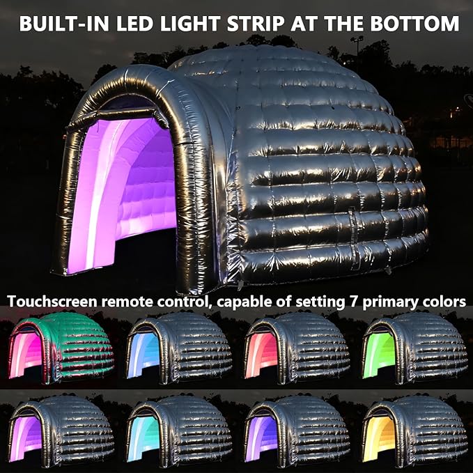 SAYOK Outdoor Portable Inflatable Igloo Dome Tent with Led Light for Party Wedding Event Camping