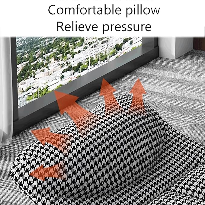 Houndstooth Camping Cot Built-in Pillow Extra Wider Cots with Large Pocket for Outdoor/Office/Beach Portable Folding Bed