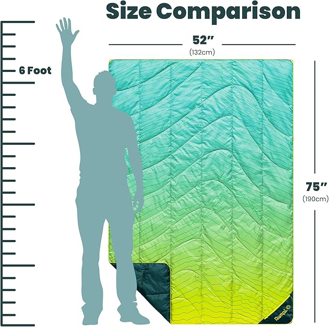 Rumpl Backcountry Puffy Blanket - Packing Comfort Into Uncomfortable Places 100% Recycled Polyester Insulation Lightweight Packable Water Resistant 52 x 75 Ridge Lines