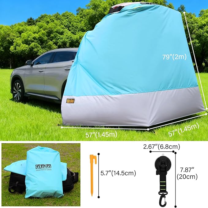 Hatchback Cabana with Magnets 30 Second Setup Privacy Car Tent Lightproof Changing Room for SUVs Vans &amp MPVs Turquoise &amp Blue