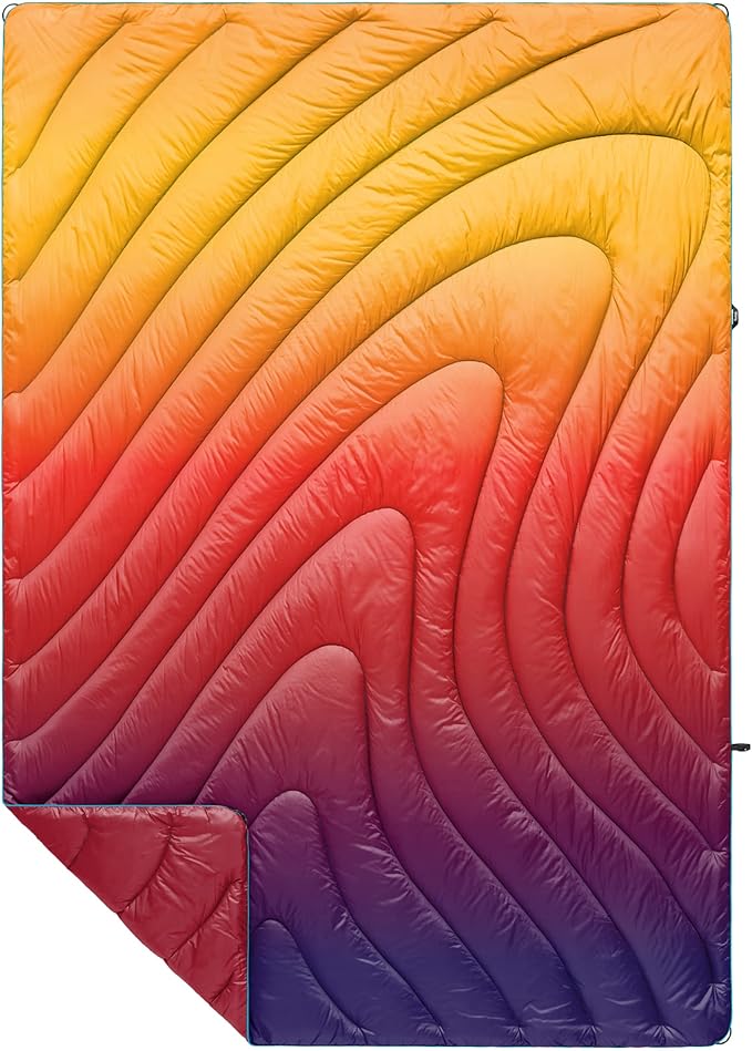 Rumpl Original Puffy Blanket - Warm Water-Resistant Camping Blanket with 100% Recycled Synthetic Insulation 52x75 Original Puffy V1 Pyro Fade
