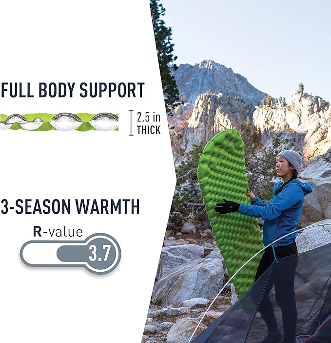 Sea to Summit Comfort Light Insulated Sleeping Pad for Backpacking and Camping Large (79 x 25 x 2.5 inches)