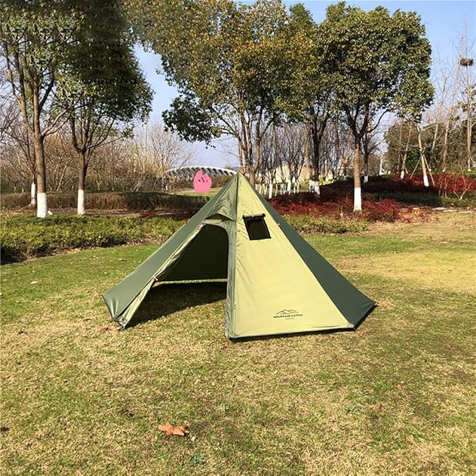 Tipi Hot Tent with Fire Retardant Stove Jack for Flue Pipes 2~3 Person Lightweight Teepee Tents for Family Team Outdoor Backpacking Camping Hiking