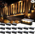 SOLPEX Solar Fence Lights Solar Deck Lights Outdoor Waterproof Solar Powered for Step Stair BalconyFront PorchGarden WalkwayYard Patio Decor IP65 Waterproof (16 Pack Warm White) 6 LEDs
