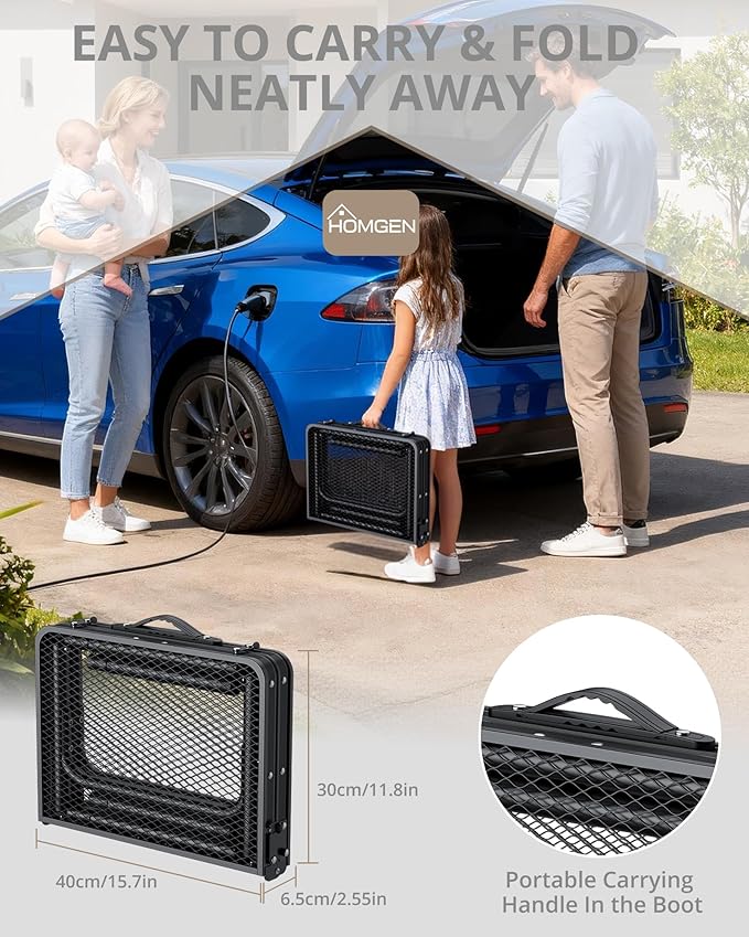 HOMGEN Folding Grill Table Portable-3 Adjustable Height 30/20/9.9 Inch Camping Table-Durable Load-bearing 66lbs-Campact Designed Aluminum Iron Small Folding Table-23*16 Inch Size-For Travel/Picnic/BBQ