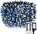 Minetom 328 Ft 1000 LED Christmas Tree Lights Outdoor Indoor String Lights with 8 Modes Waterproof Twinkle Xmas Light with Remote Plug in Rice Lights for Tree Christmas Decorations Blue &amp Cool W