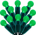100 Green Raspberry One-Piece LED Christmas Lights 33 ft Green Cord High Waterproof UL Certified G12 Outdoor String Lights