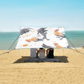 Rooster Eggs White Background Pattern Camping Sun Shelter Beach Tent Portable Beach Sun Shade Outdoor Canopy for Camping Trips Fishing Picnic