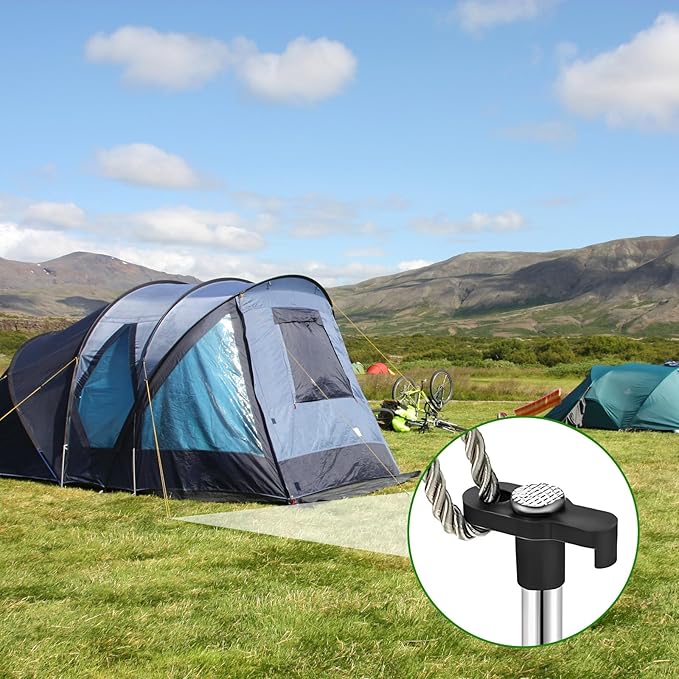 50 Pack Tent Stakes Heavy Duty Camping Stake 10 Inch Yard Stakes Metal Tent Pegs Ground Stakes Tent Spikes for Garden Canopy Outdoor Black