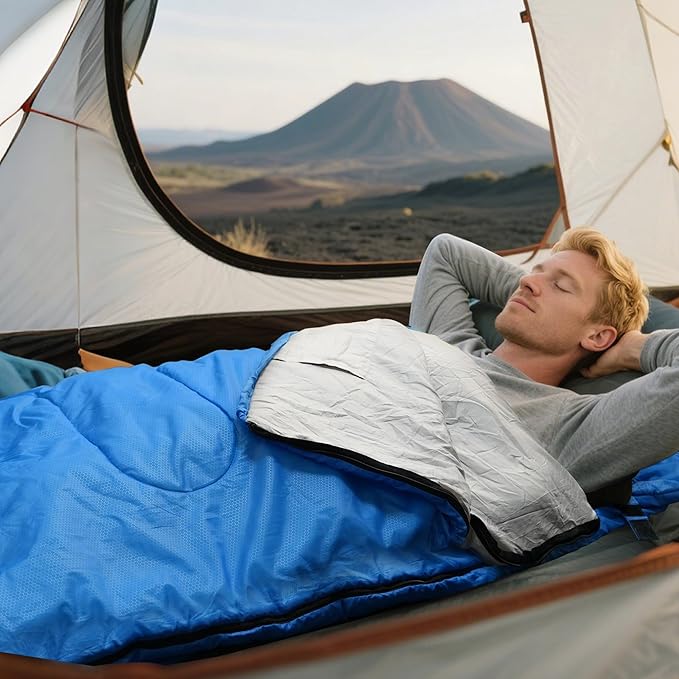 2-in-1 Detachable Sleeping BagWaterproof 4-Season Adult Sleeping Bags w/Removable Cotton Liner – Converts to 2 Lightweight Bags for Camping Hiking Travel