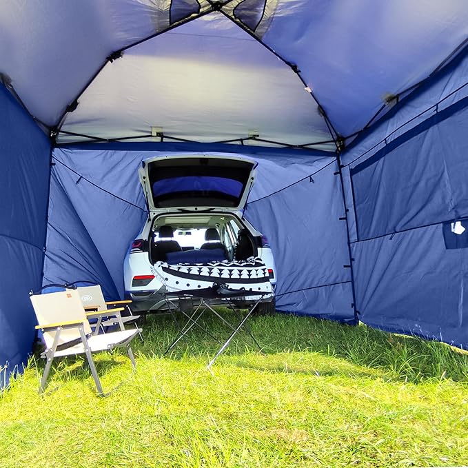 KAMPKEEPER 5pcs Sidewalls for 10X10 Commercial Instant Canopy Tent Converts Canopies into Tent for Camping with Removable SUV Tailgate (Canopy Pole/Shelter NOT Included) (Blue)