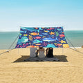 Cute Cartoon Undersea World Camping Sun Shelter Beach Tent Portable Beach Sun Shade Outdoor Canopy for Camping Trips Fishing Picnic