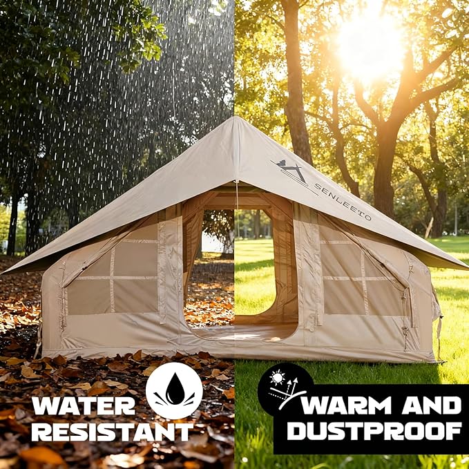 Inflatable Tents for Camping Large Inflatable Camping Tent with Hand Pump Easy Setup Tents for 4-6 People Portable Glamping Tent