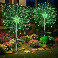 suddus St. Patrick's Day Decorations Solar Firework Lights - 150 LED Green Outdoor Garden Lights 8 Modes DIY Sparkler Lights Waterproof Solar Stake Lights for Yard Pathway Flowerbed Decor (2 Pack)