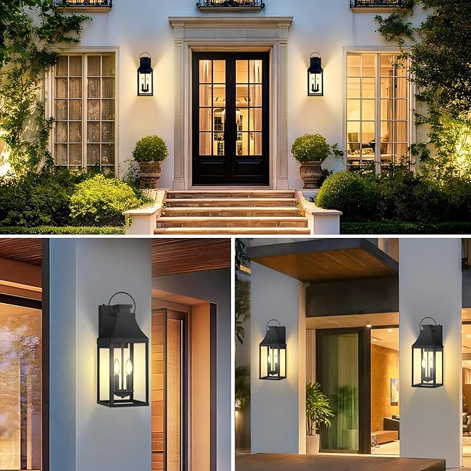 20 Dusk to Dawn Outdoor Wall Light Large Outdoor Wall Lights Exterior 2-Light Wall Sconce for House Garage Front Door