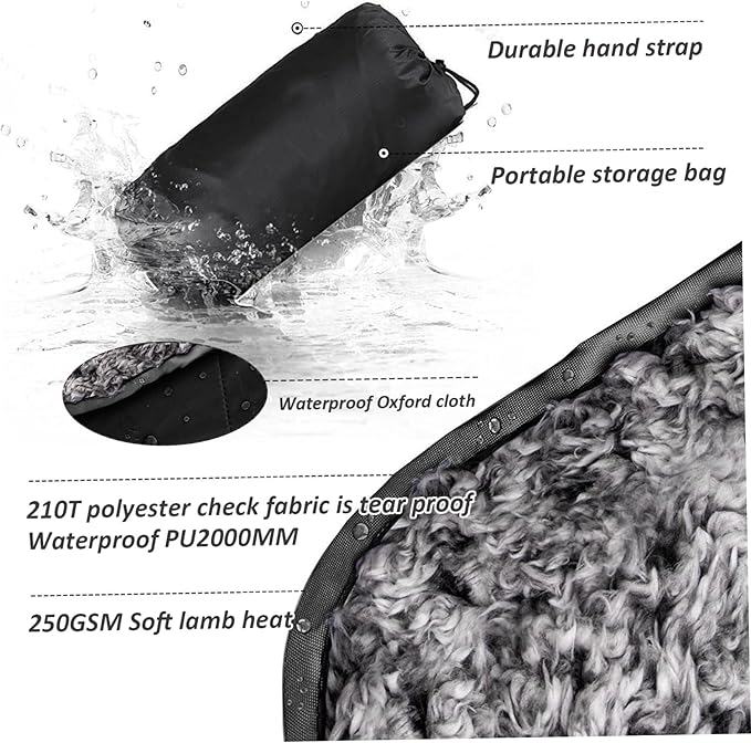 Camping Blanket 55x79 Waterproof Stadium Blanket with Storage Bag Washable Windproof Warm Foldable Down Camping for Sporting Events Picnic Travel
