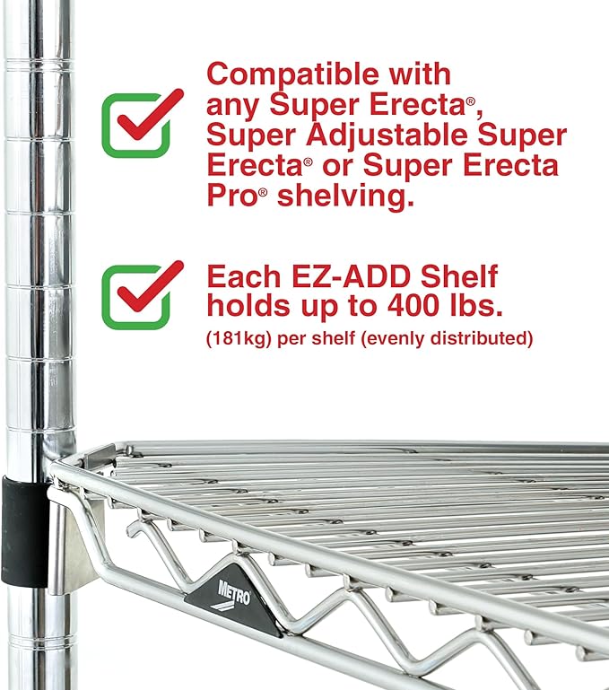 METRO EZA-2448NC Super Erecta EZ-ADD Wire Shelf Chrome 24 x 48