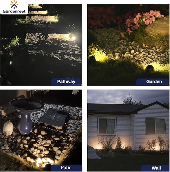 Gardenreet Landscape In Ground Well Lights - Brass LED Low Voltage Electric Ip65 Lights 12V Wired Fixture Antique Bronze for Driveway Tree Patio with 5000K Daylight White MR16 Bulb