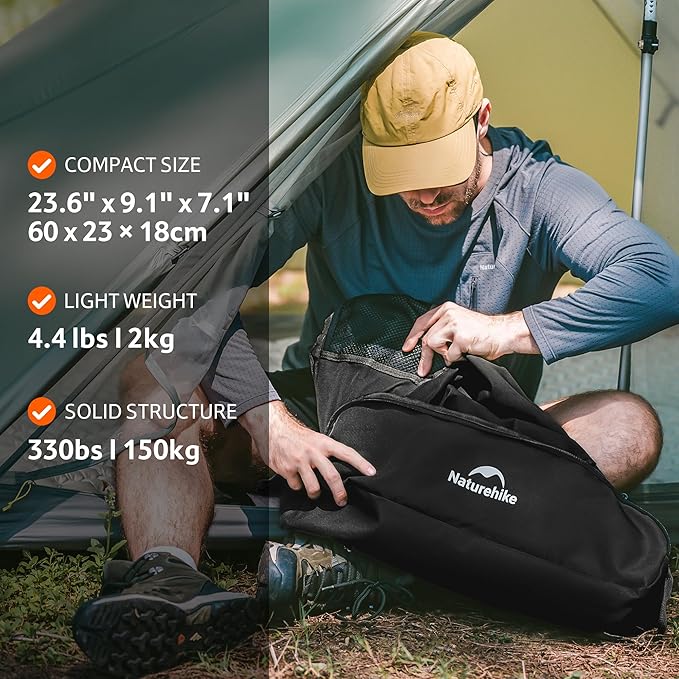 Naturehike YL01 Plus Snap Camping Chair 1 Second Setup Frame Portable Backpacking Chair with Padded Headrest Lightweight &amp Compact Folding Camp Chair